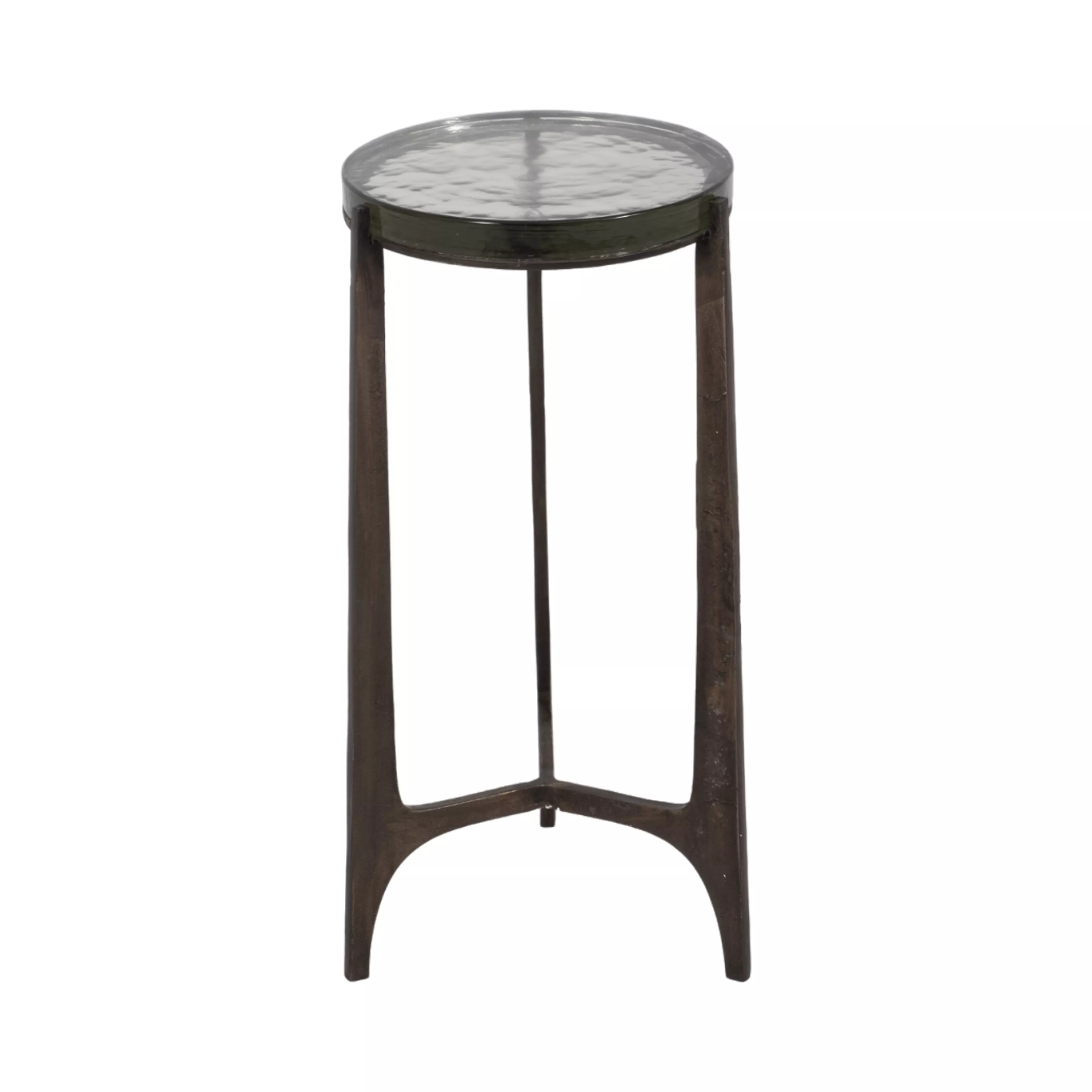 Thick Glass Top Round Accent Table