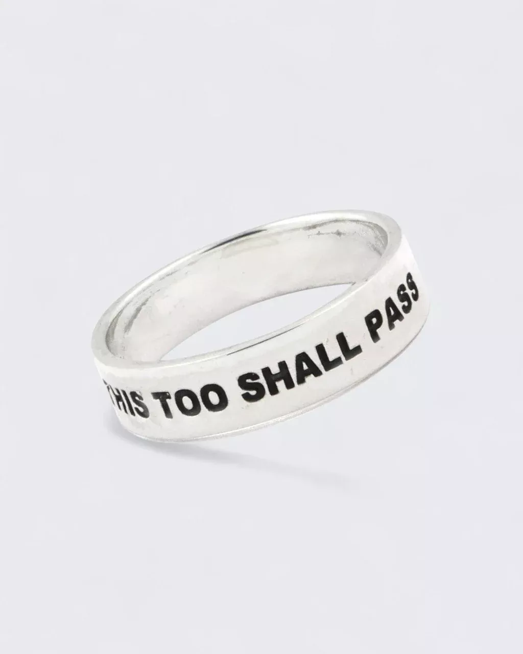 This Too Shall Pass Inspirational Sterling Simple Band Ring
