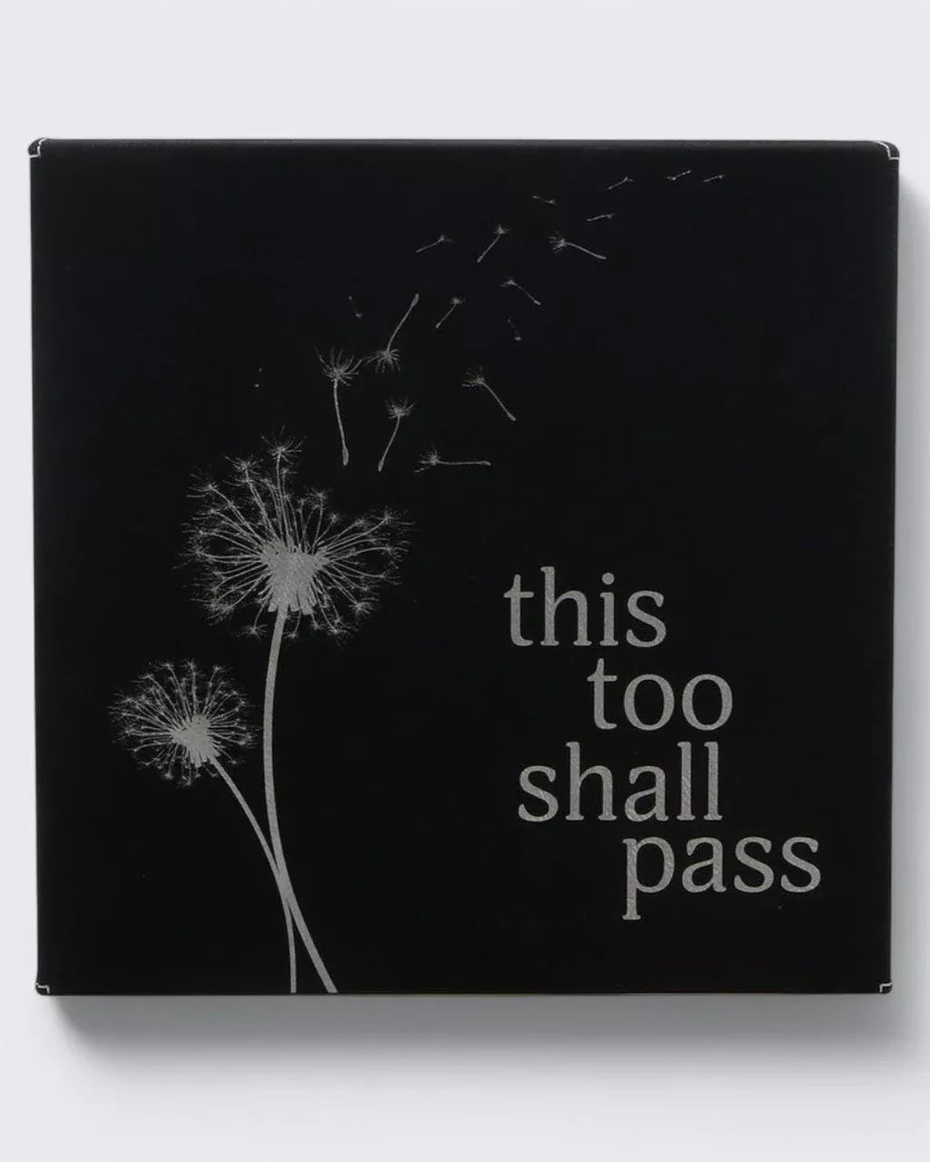 This Too Shall Pass Leatherette Black and Silver Inspirational Wall Hanging