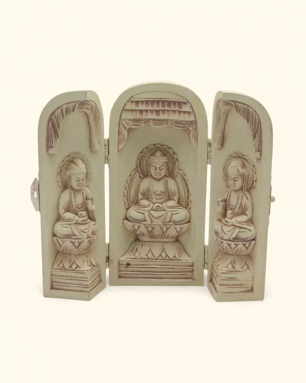 Three Panel Artistic Buddha Statue