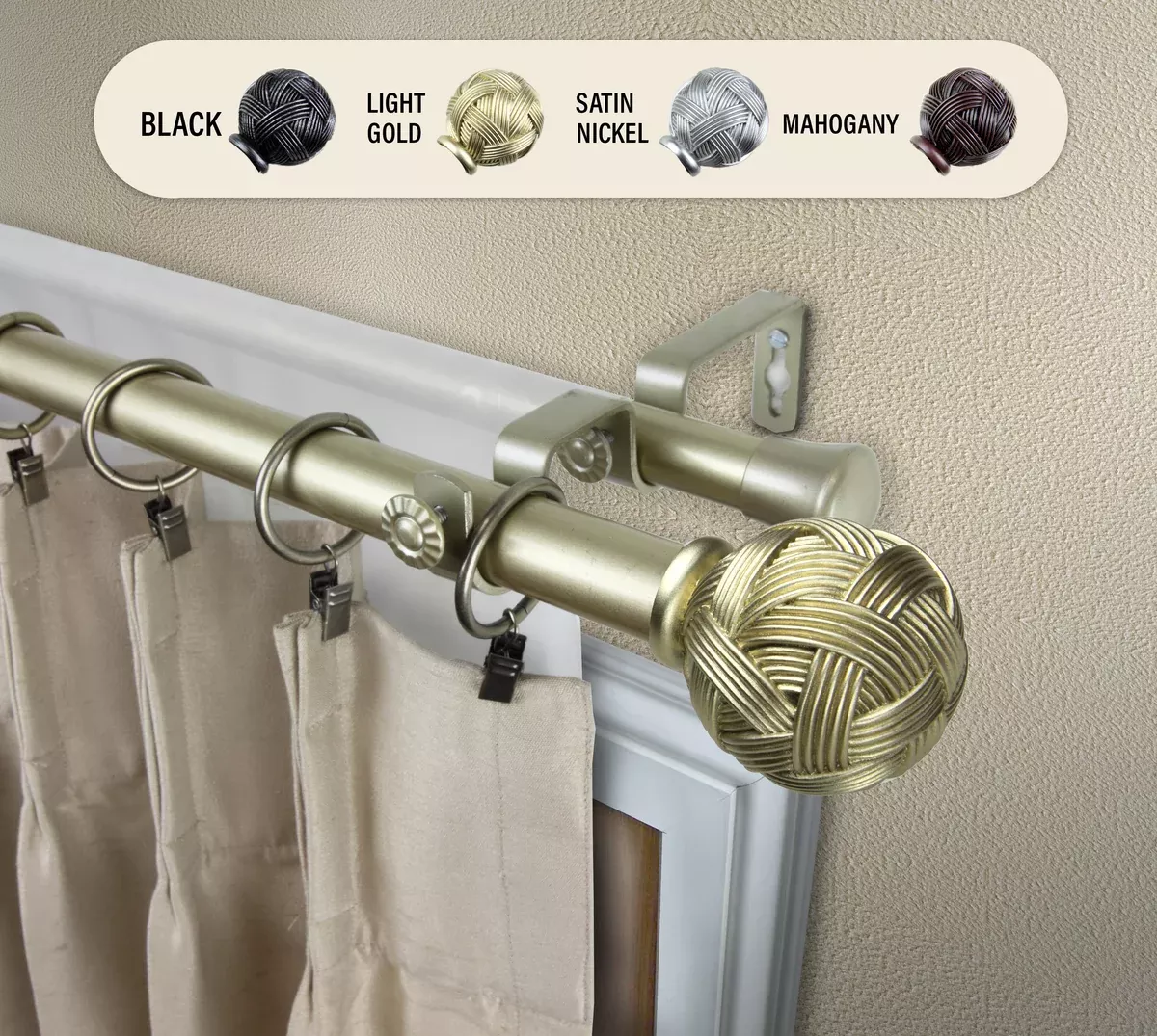Twine 1" Double Curtain Rod
