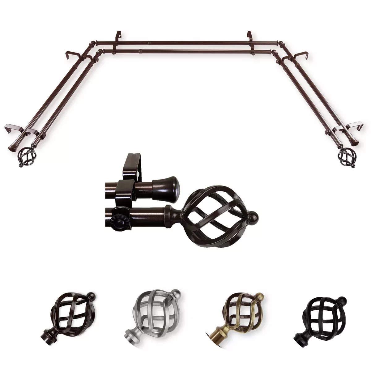 Twist 13/16" Double Bay Curtain Rod