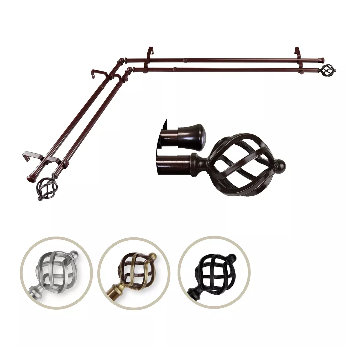 Twist Double Corner Curtain Rod