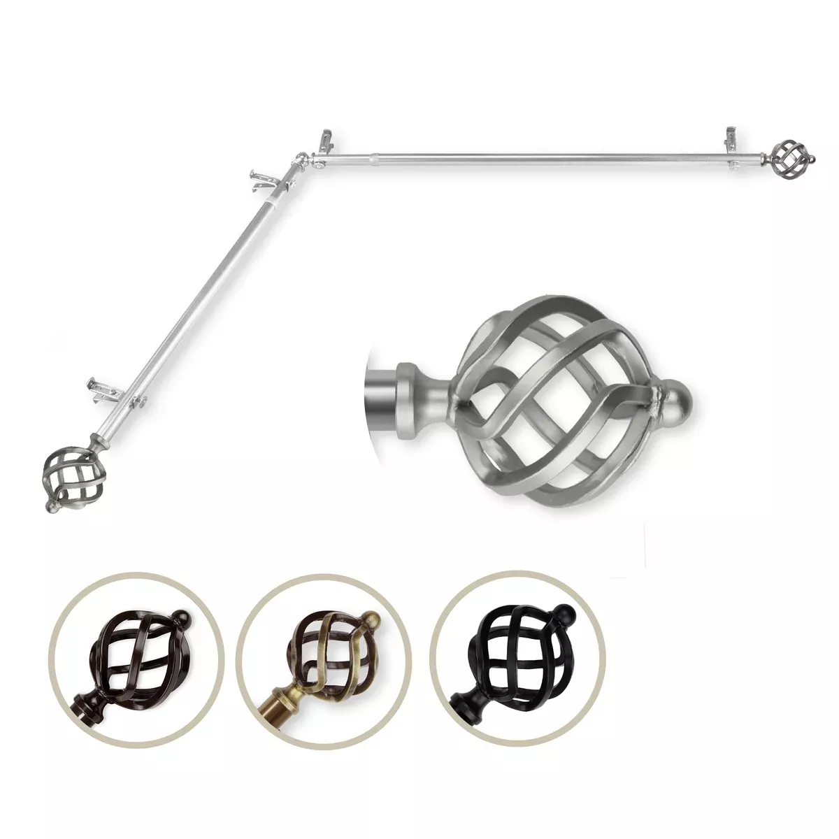 Twist Single Corner Curtain Rod