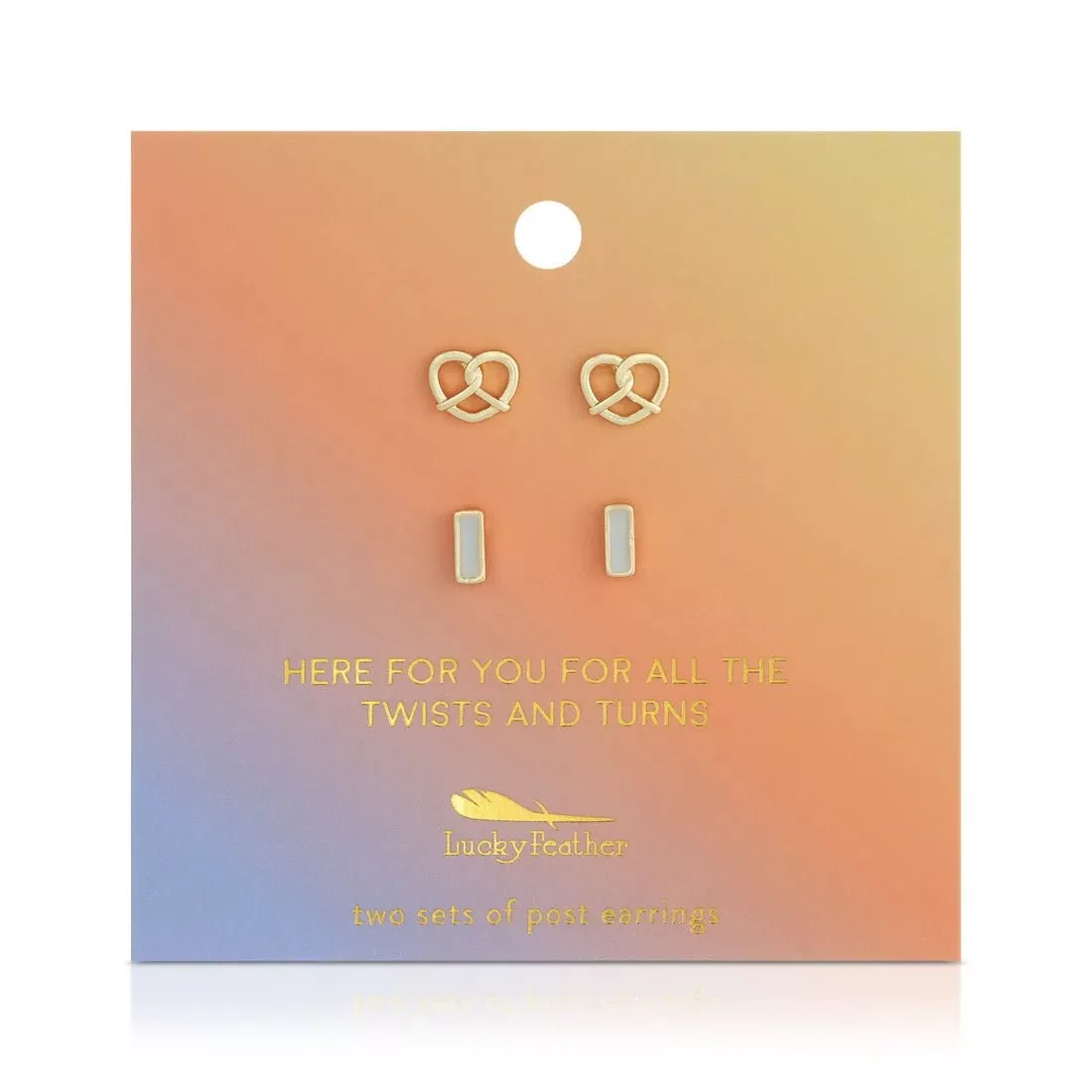 Twists & Turns - Pretzel + Bar Stud Earrings