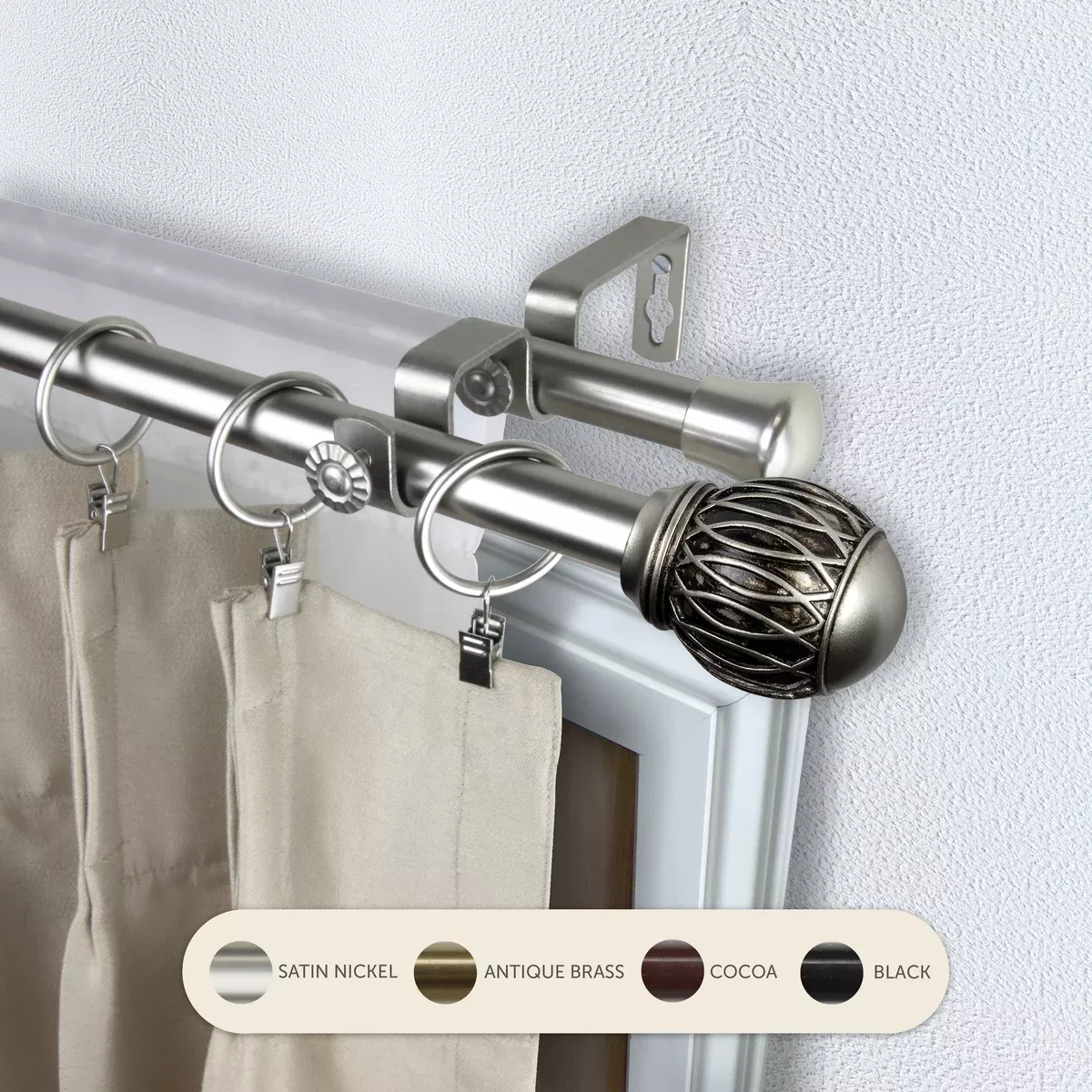 Tyoma 13/16" Double Curtain Rod