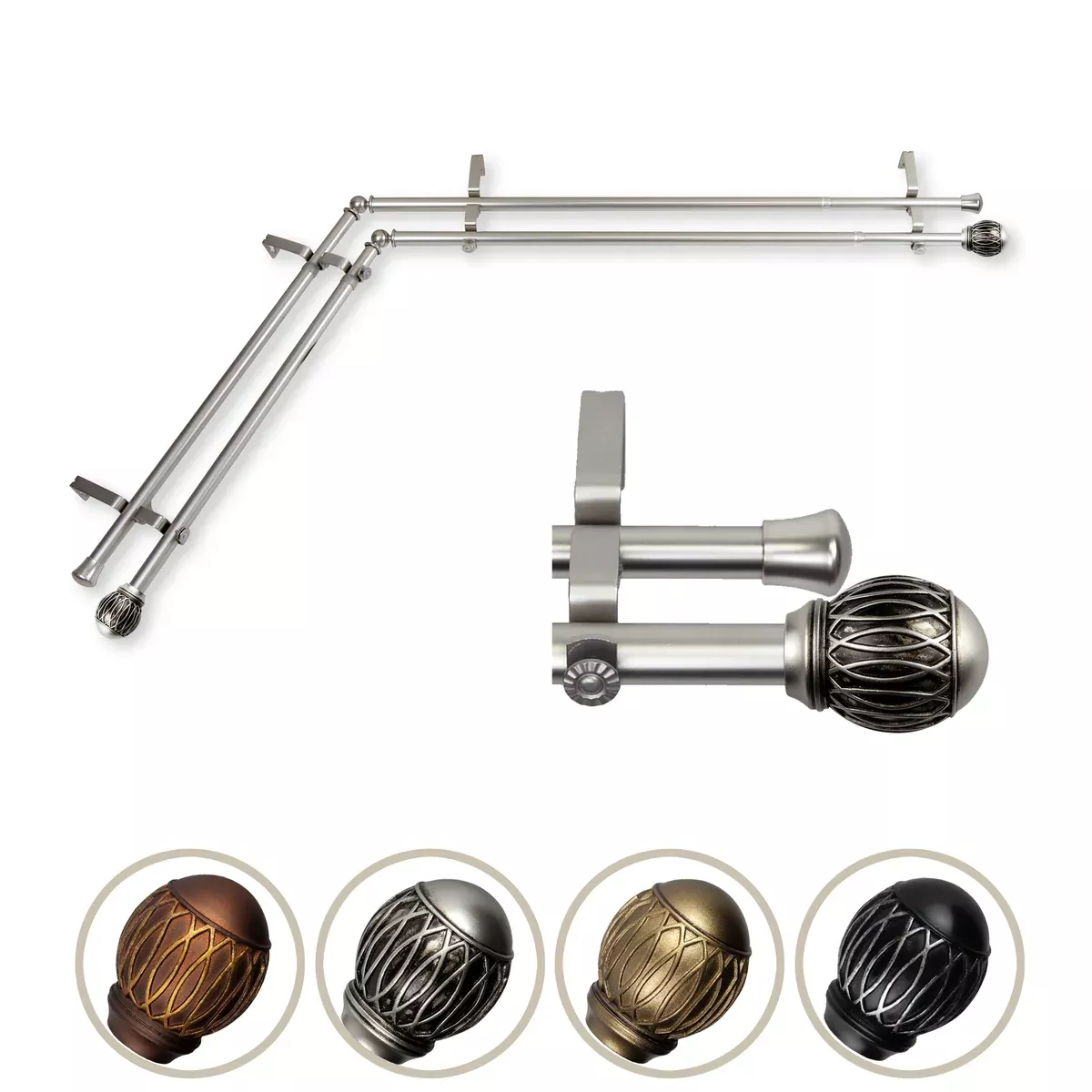 Tyoma Double Corner Curtain Rod