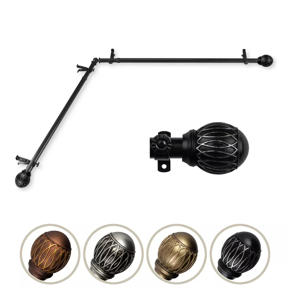 Tyoma Single Corner Curtain Rod