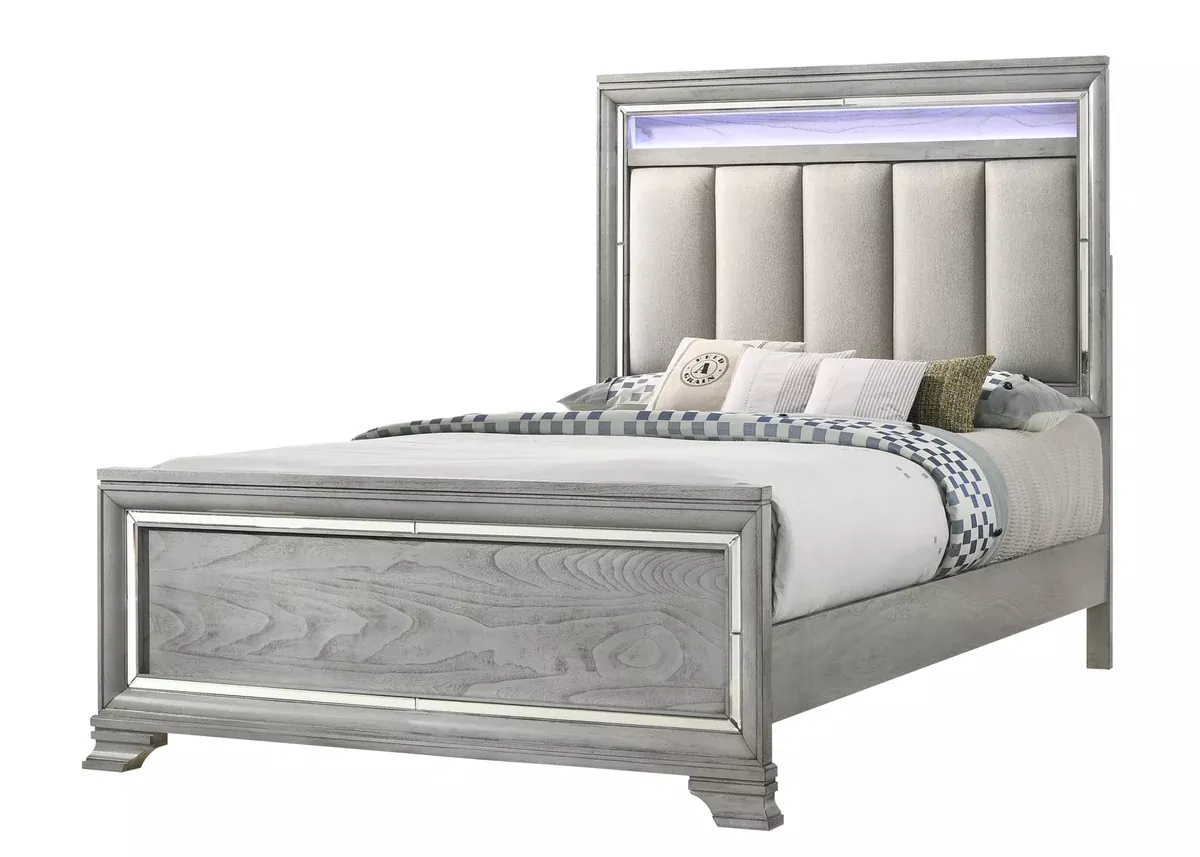 Vail Panel Bed In Grey