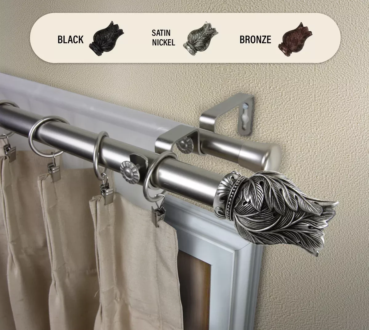 Verda 1" Double Curtain Rod