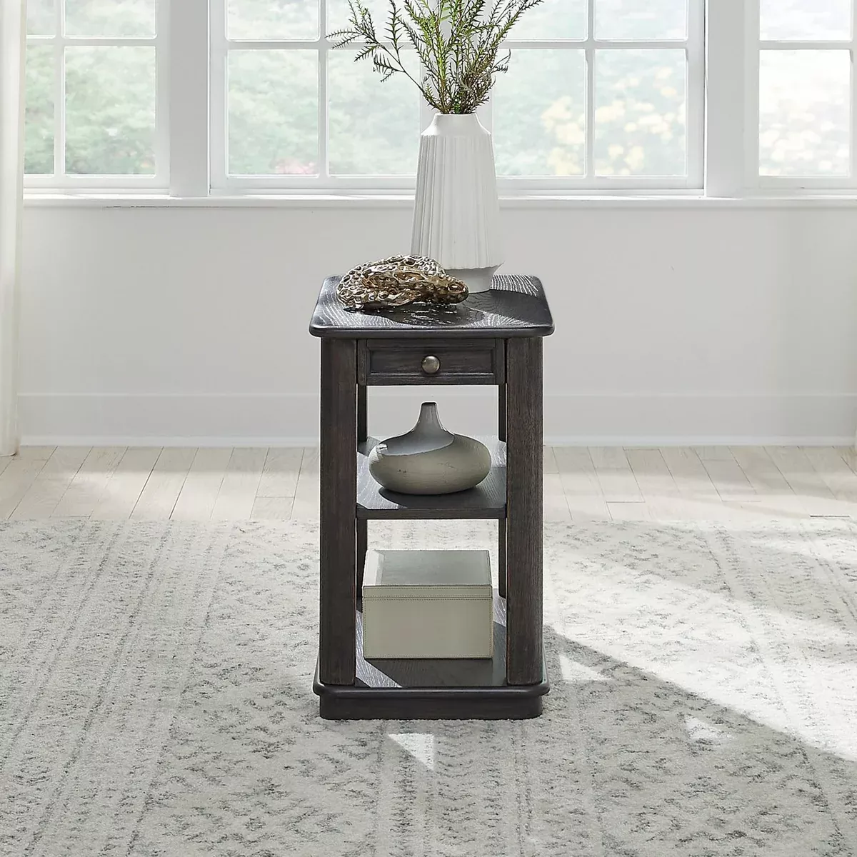 Wallace - Chair Side Table - Aged Oak