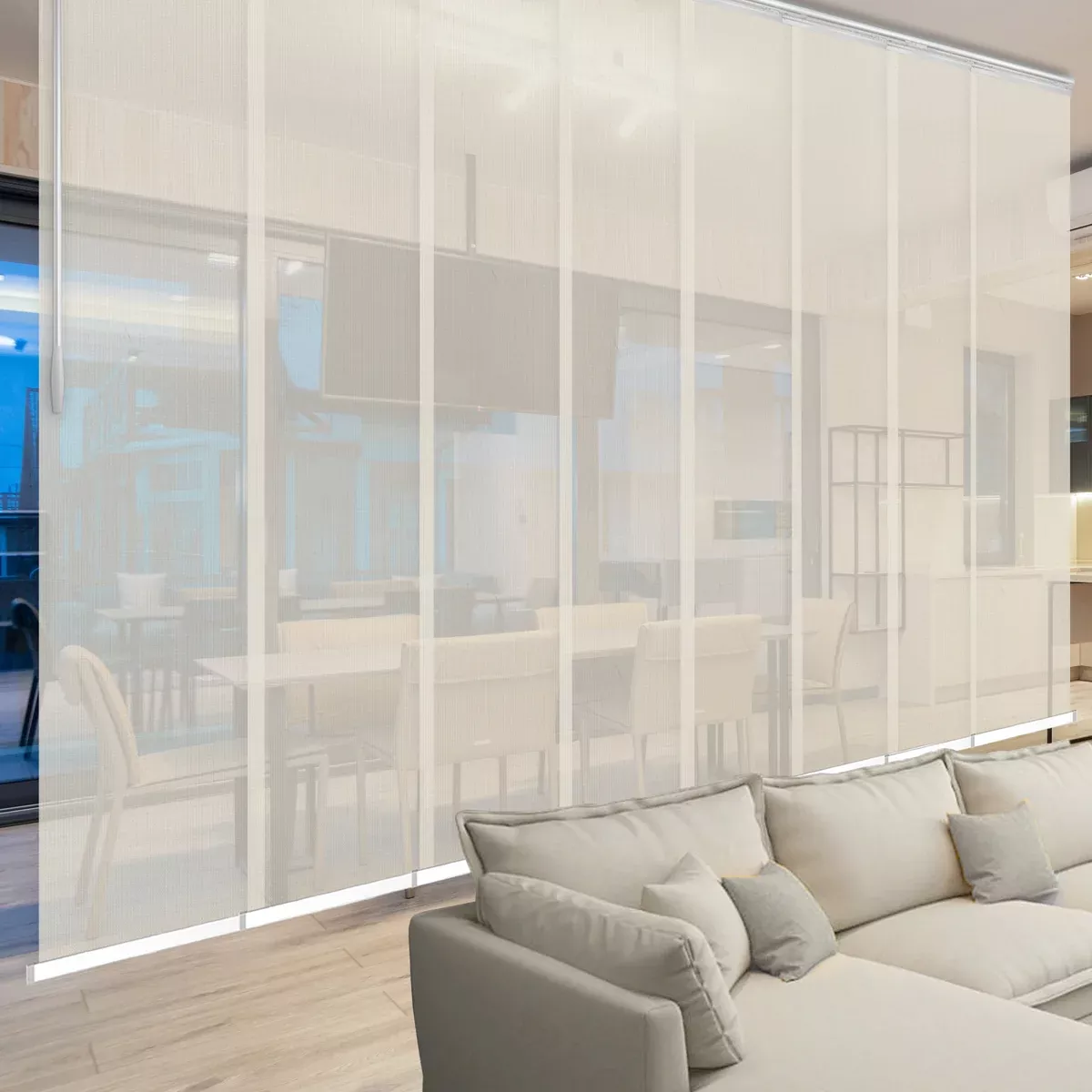Web 8-Panel Panel Track 130"-175"W, Panel width 23.5" - 40% LIGHT-FILTERING