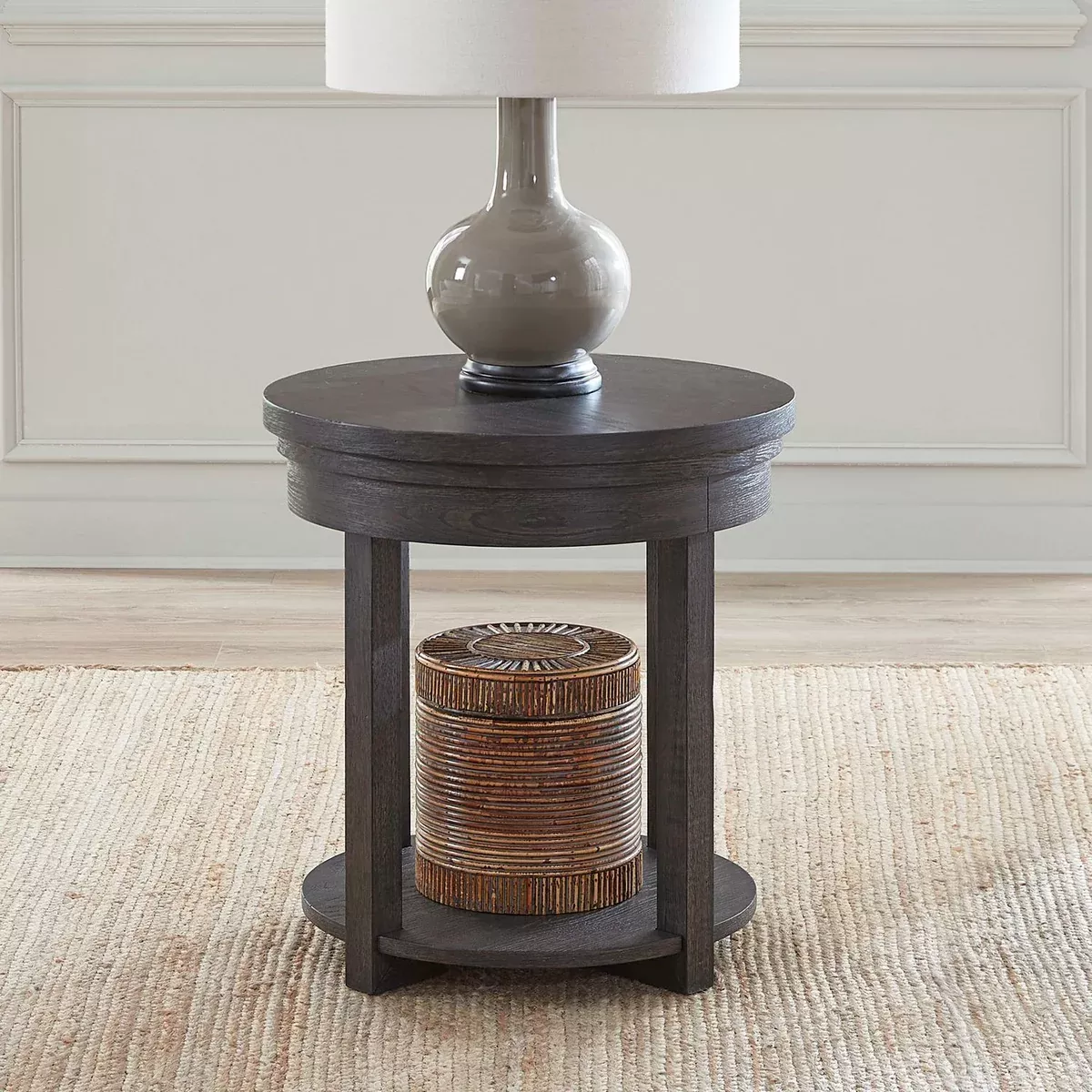 Weston - Round End Table - Peppercorn