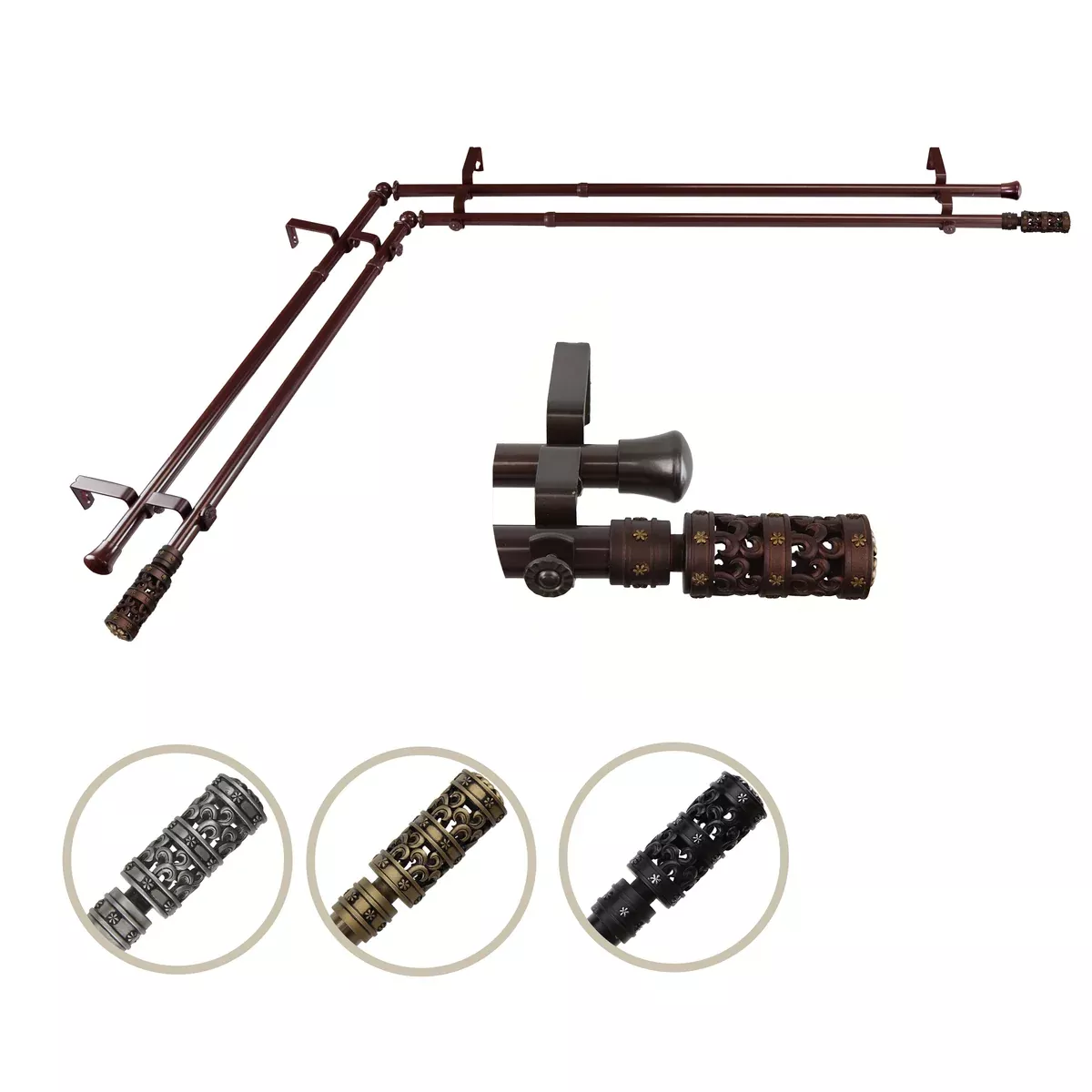 Whirl Double Corner Curtain Rod
