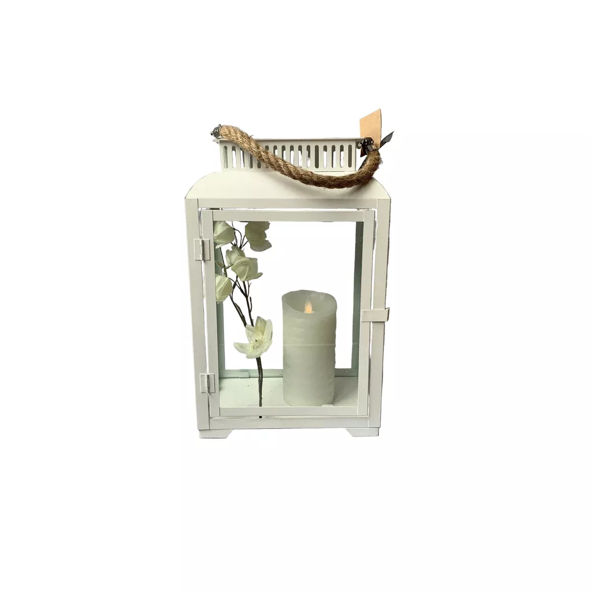 White Lantern with Glass