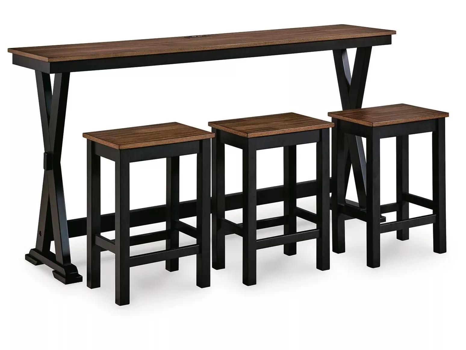 Wildenauer - Rectangular Dining Room Counter Table Set (Set of 4) - Brown / Black