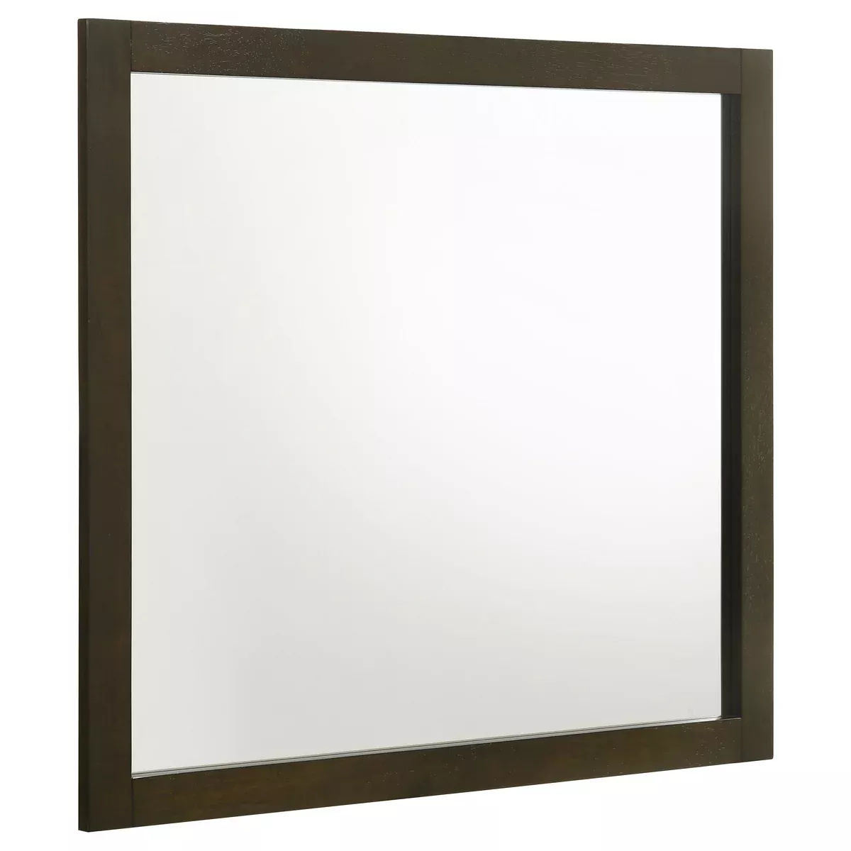 Wilkes Transitional Rectangular Wood-Framed Dresser Mirror Dark Cocoa