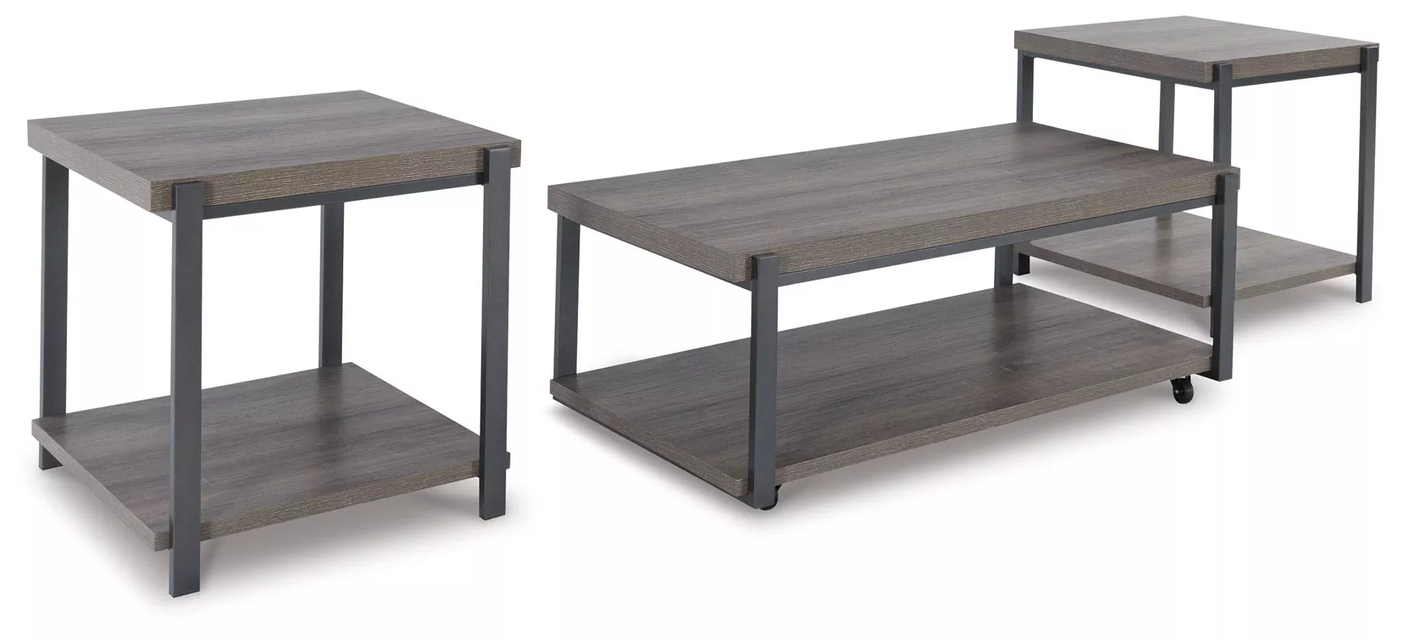 Wilmaden - Occasional Table Set (Set of 3) - Gray / Black