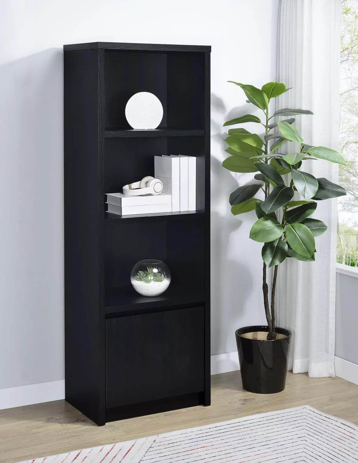 Winfield 3-shelf Media Tower Entertainment Pier Black