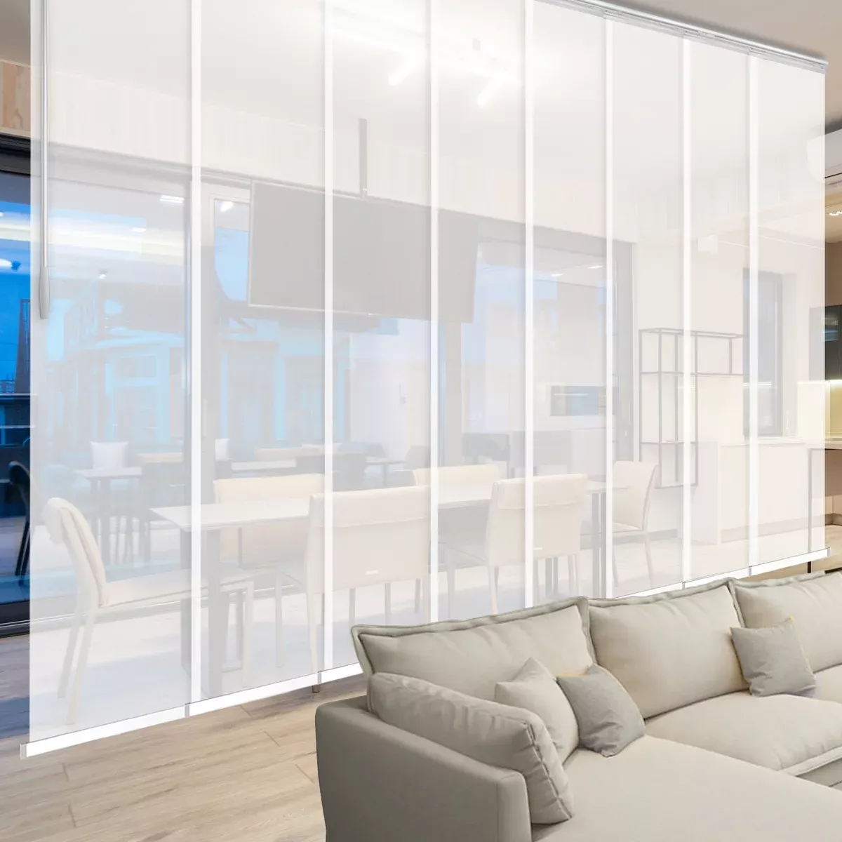Winter 8-Panel Panel Track 130"-175"W, Panel width 23.5" - 50% LIGHT-FILTERING