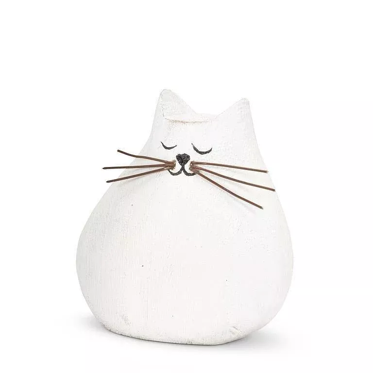 Wooden White Cat