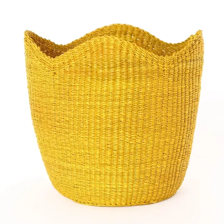 Yellow Elephant Grass Tulip Baskets