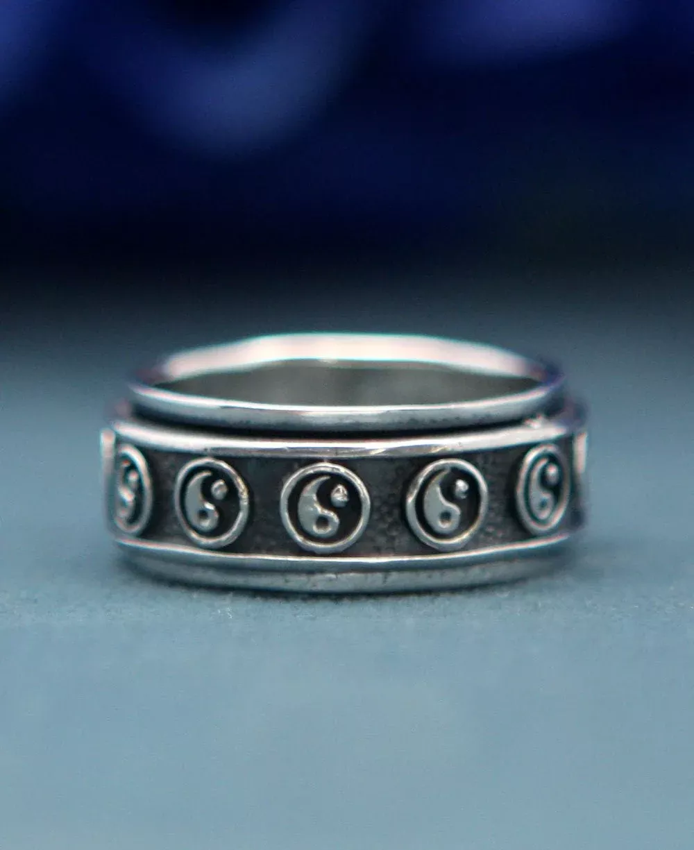 Yin Yang Spinning Meditation Ring For Men