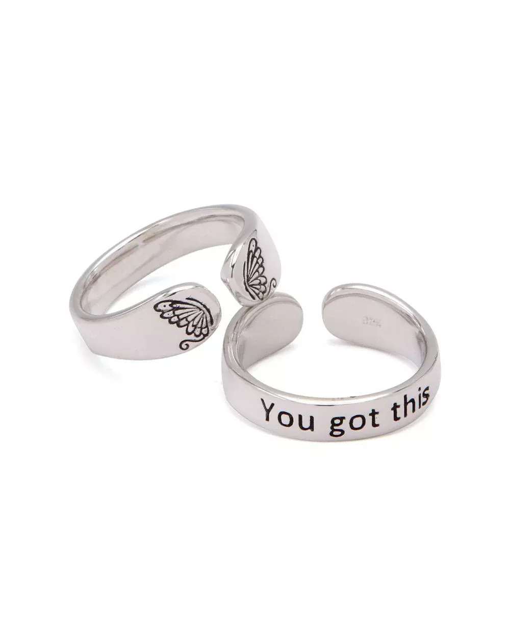 You Got This Sterling Silver Adjustable Inspirational Ring