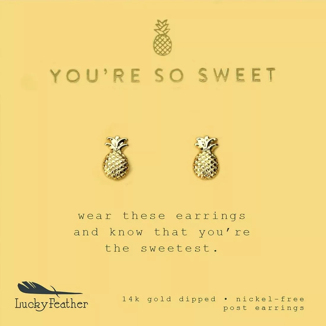 You're So Sweet - Gold Pineapple Stud Earrings