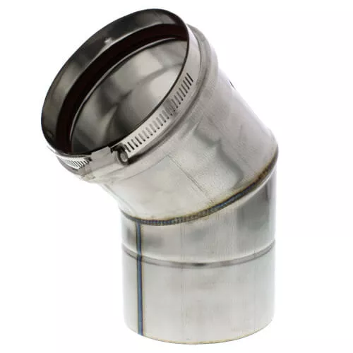 Z-Flex 2SVEEWCF0445 4" Round 45° Elbow Vent Pipe for Horizontal Venting - Category III Stainless Steel