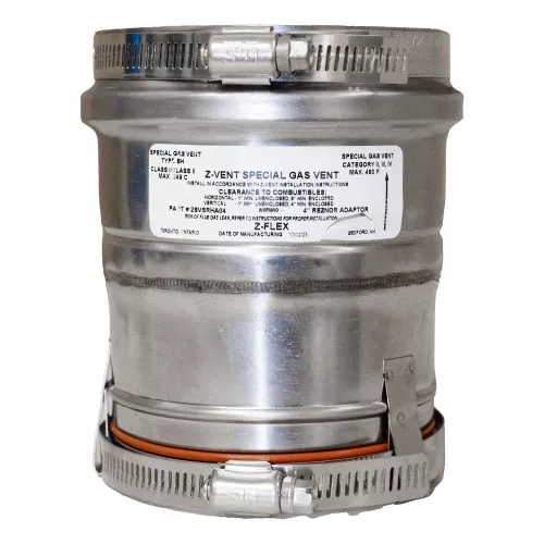 Z-Flex 2SVSRHA04 4" Reznor Appliance Adaptor for Horizontal Venting - Category III Stainless Steel