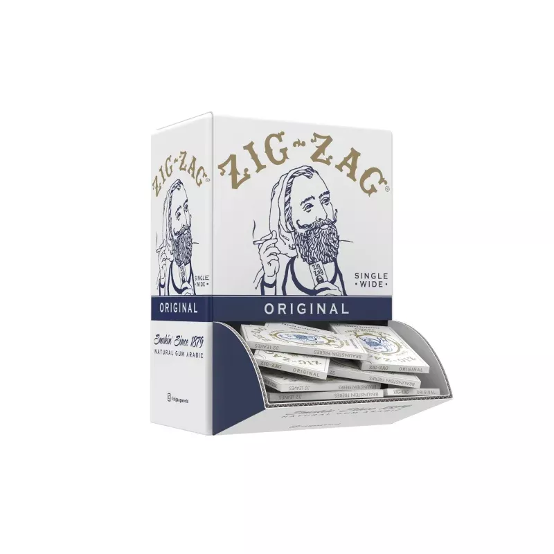 Zig-Zag Promo Display (48 Pack) - Original White Rolling Papers - (1 Count)