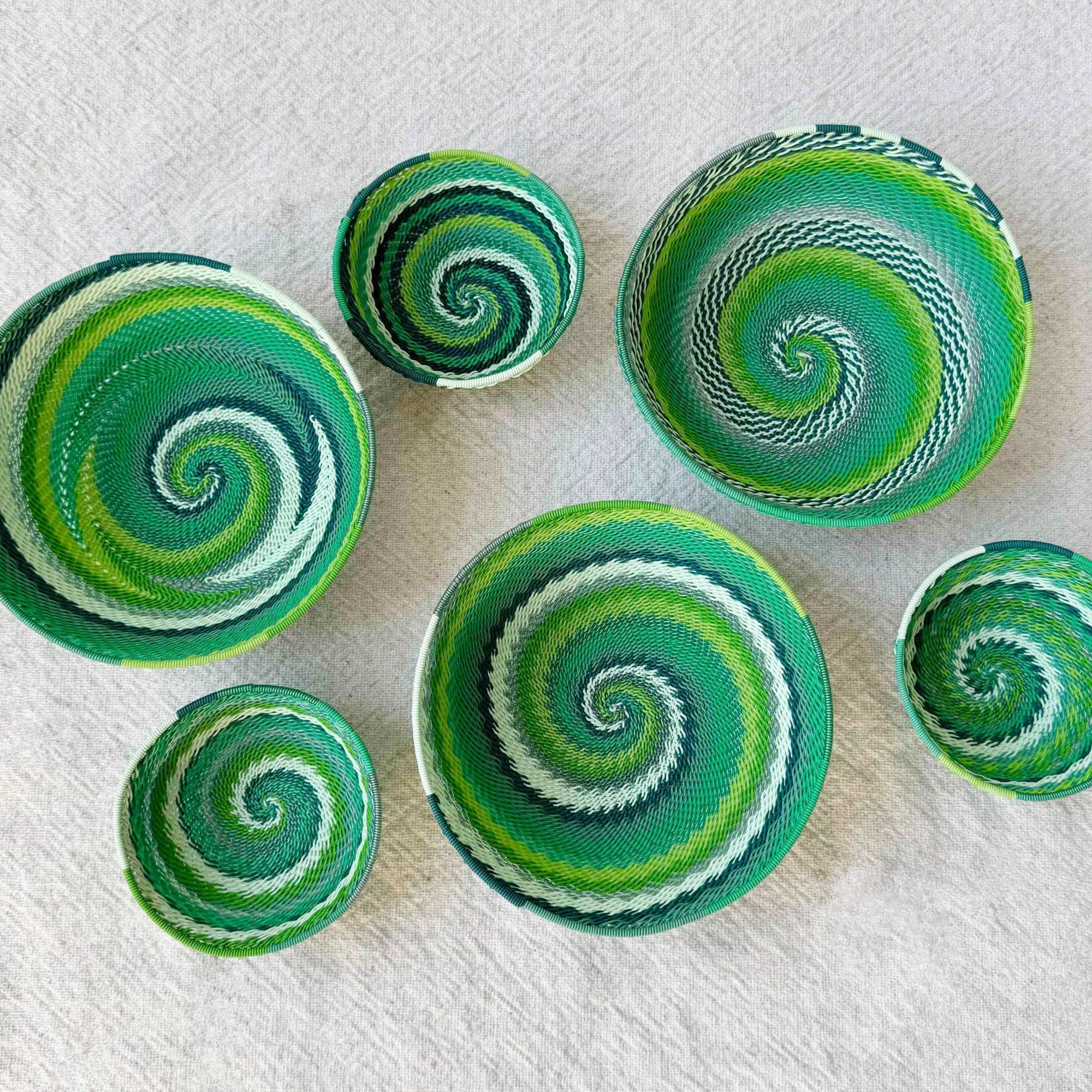 Zulu Wire Bowl: Spring Green-Amsha