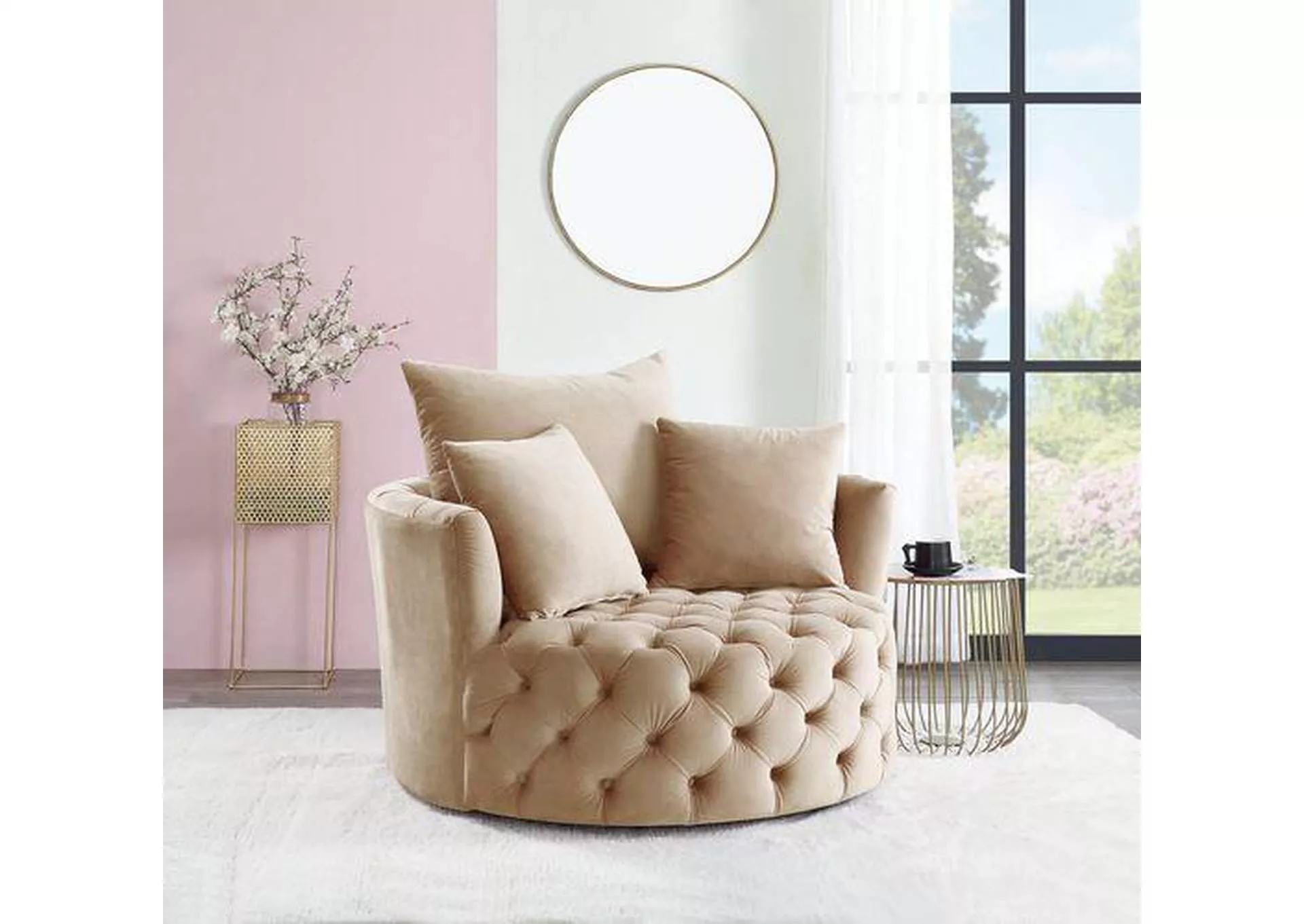 Zunyas Accent Chair with Swivel
