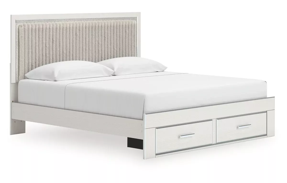 Zuraleus King Upholstered Panel Storage Bed