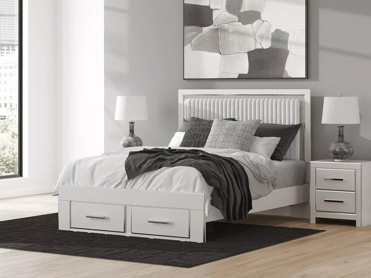 Zuraleus Queen Upholstered Panel Platform Storage Bed